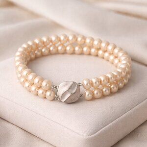 Honora Double Strand Cream Freshwater Pearl Bracelet | 7.5"